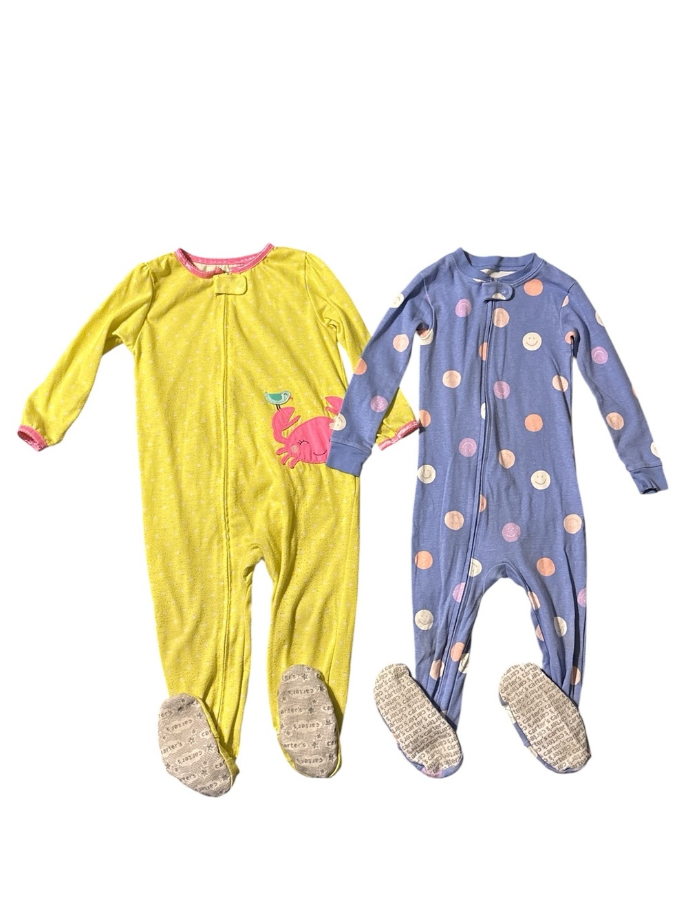 Carter's Yellow Sleeper Footie & Carter's Blue Polka Dot Sleeper Set